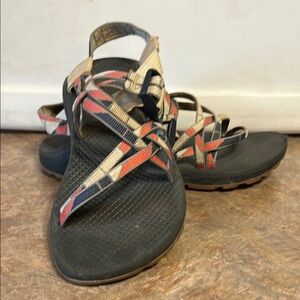 Chaco Womens Z Cloud Sport Blue/Tan/Rust Outdoor Sandal. Size 7